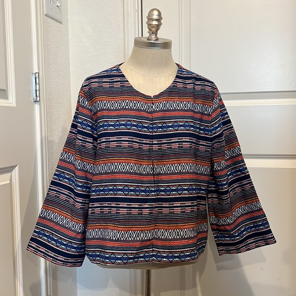 Liz Claiborne Jackets & Blazers - Liz Claiborne Multicolor southwestern lightweight Jacket Size L